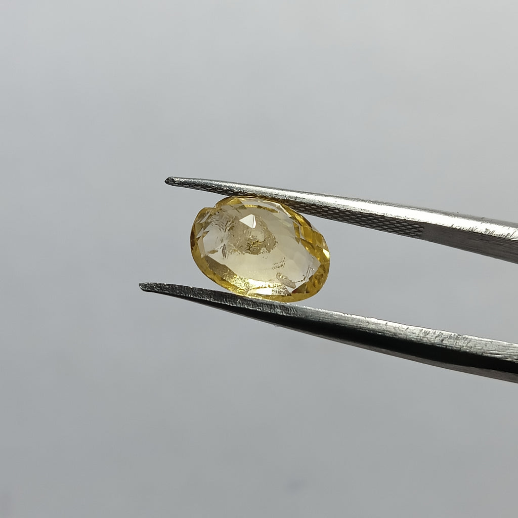 Natural Sri Lankan Ceylon Yellow Sapphire (Pukhraj) – 3.3 Carats | Certified Unheated Gemstone