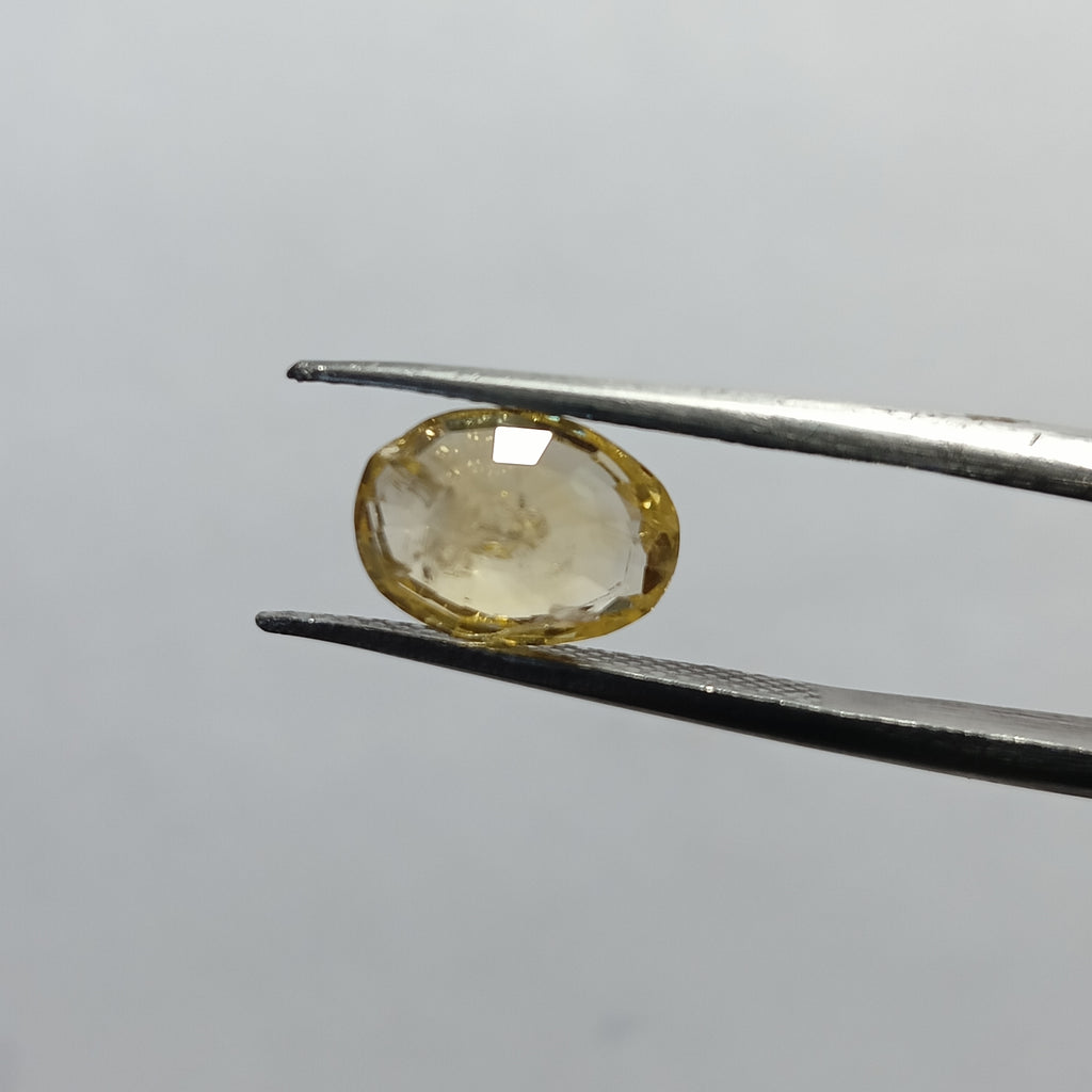 Natural Sri Lankan Ceylon Yellow Sapphire (Pukhraj) – 3.3 Carats | Certified Unheated Gemstone