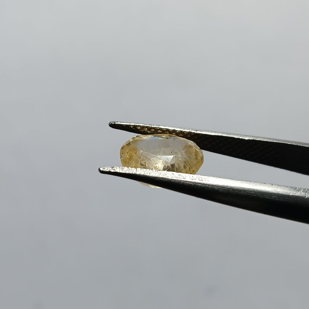 Natural Sri Lankan Ceylon Yellow Sapphire (Pukhraj) – 2.4 Carats | Certified Unheated Gemstone