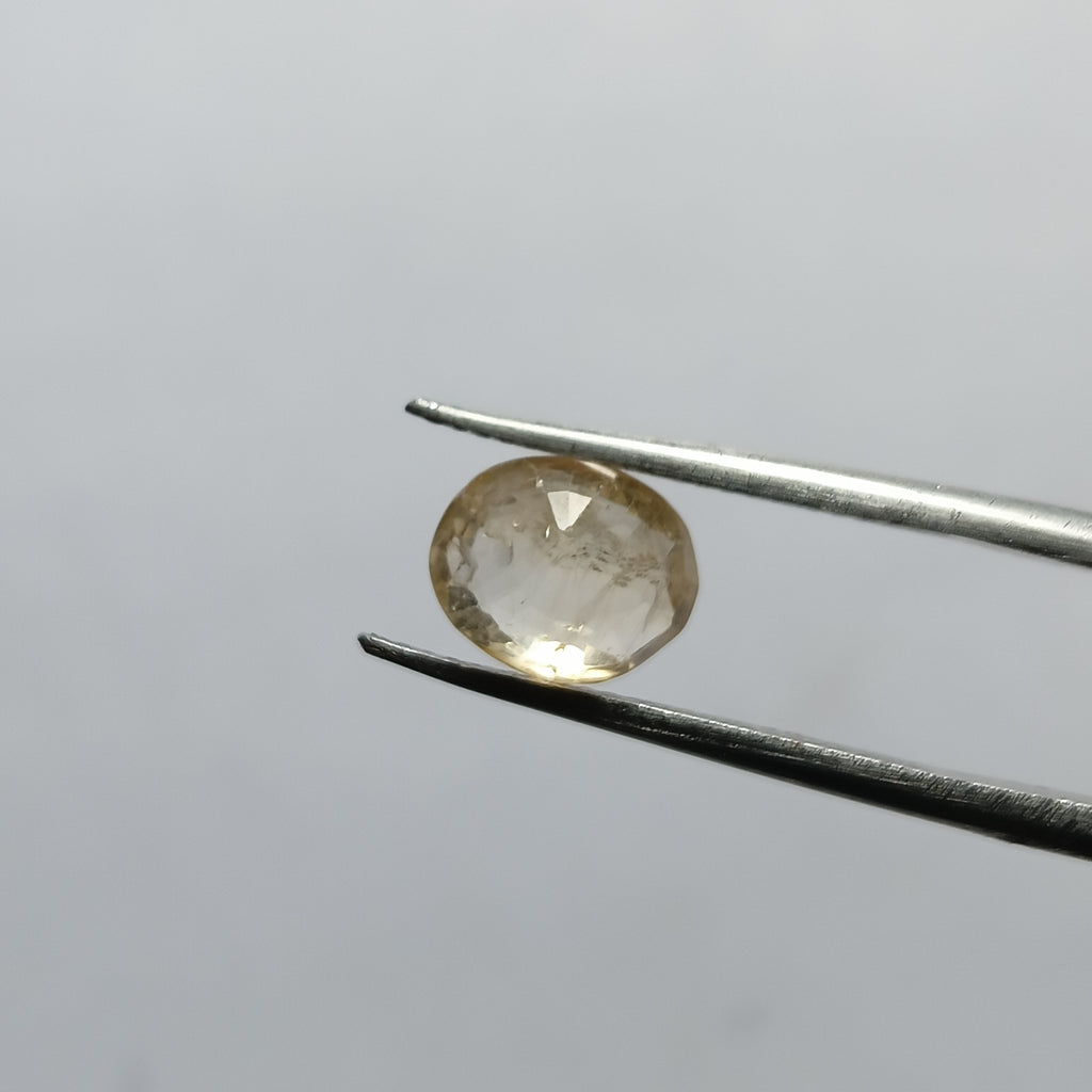 Natural Sri Lankan Ceylon Yellow Sapphire (Pukhraj) – 2.4 Carats | Certified Unheated Gemstone