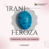 Irani Feroza (Natural Turquoise) – 6.80 Carats | Certified by IIG | Luxesmit